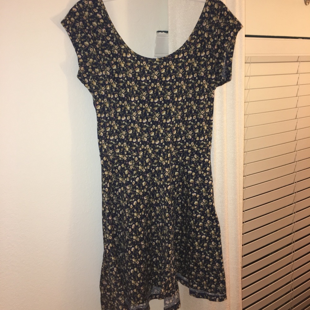 skater dress with cross cross cutout on the back